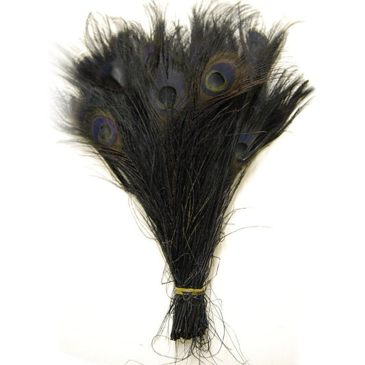 Peacock Feather Tails Bleached & Dyed (10"-12") (SOLD by HUNDRED )