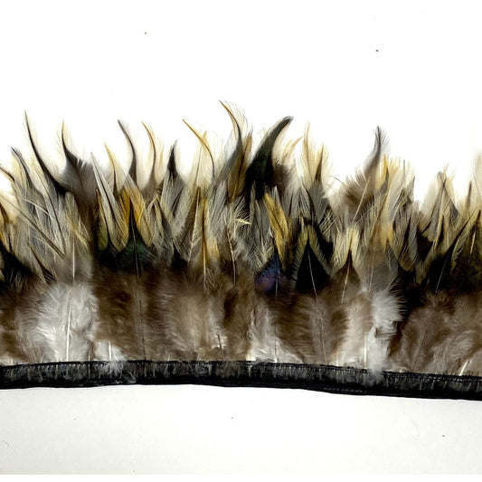 KOLIGHT confezione da 2 m Natural Rooster hackle Feather Trim KOLIGHT confezione da 2 m Natural Rooster hackle Feather Trim