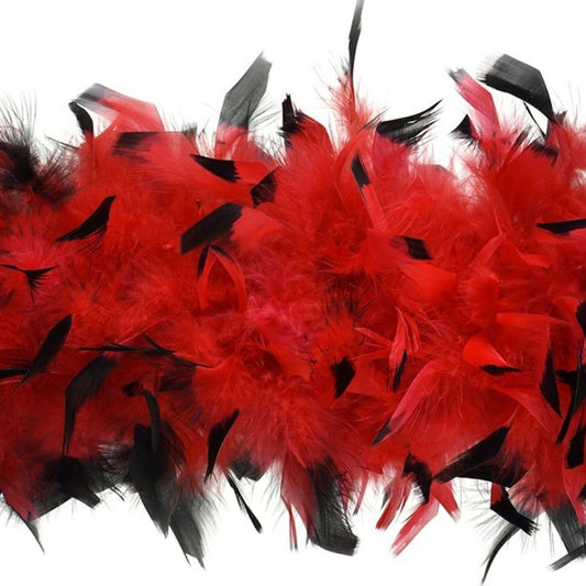 red and black two tone boa by eskay feathers