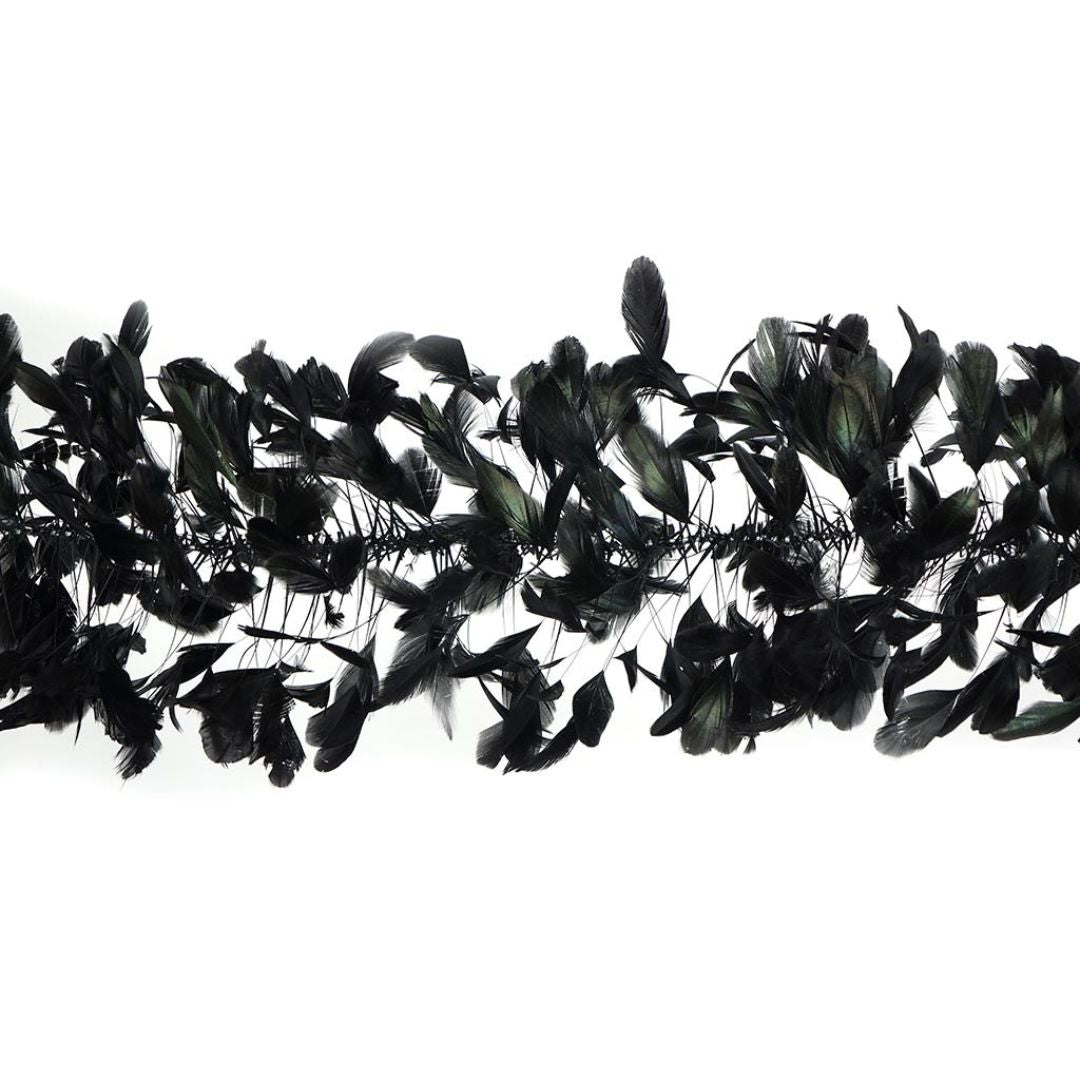 an Eskay feather burnt coque rooster feather boa