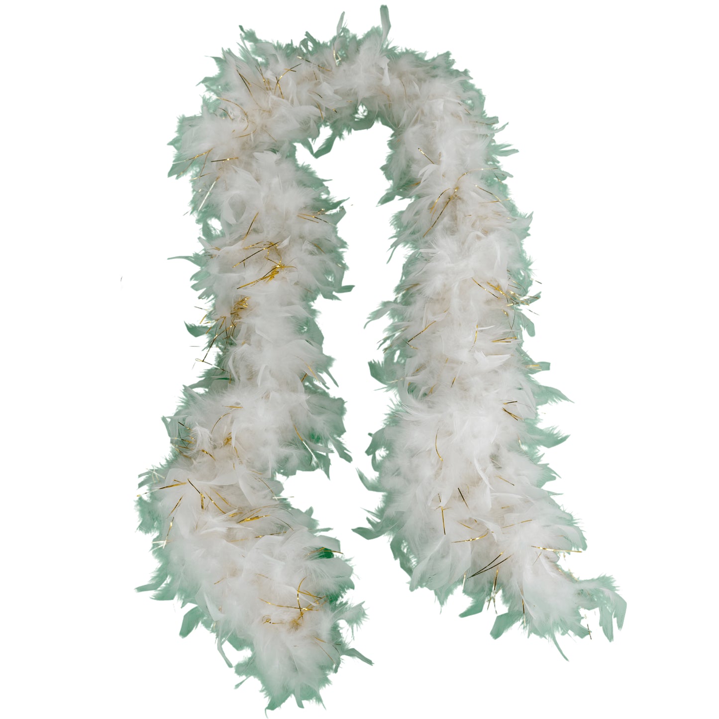 white boa with lurex on a white background