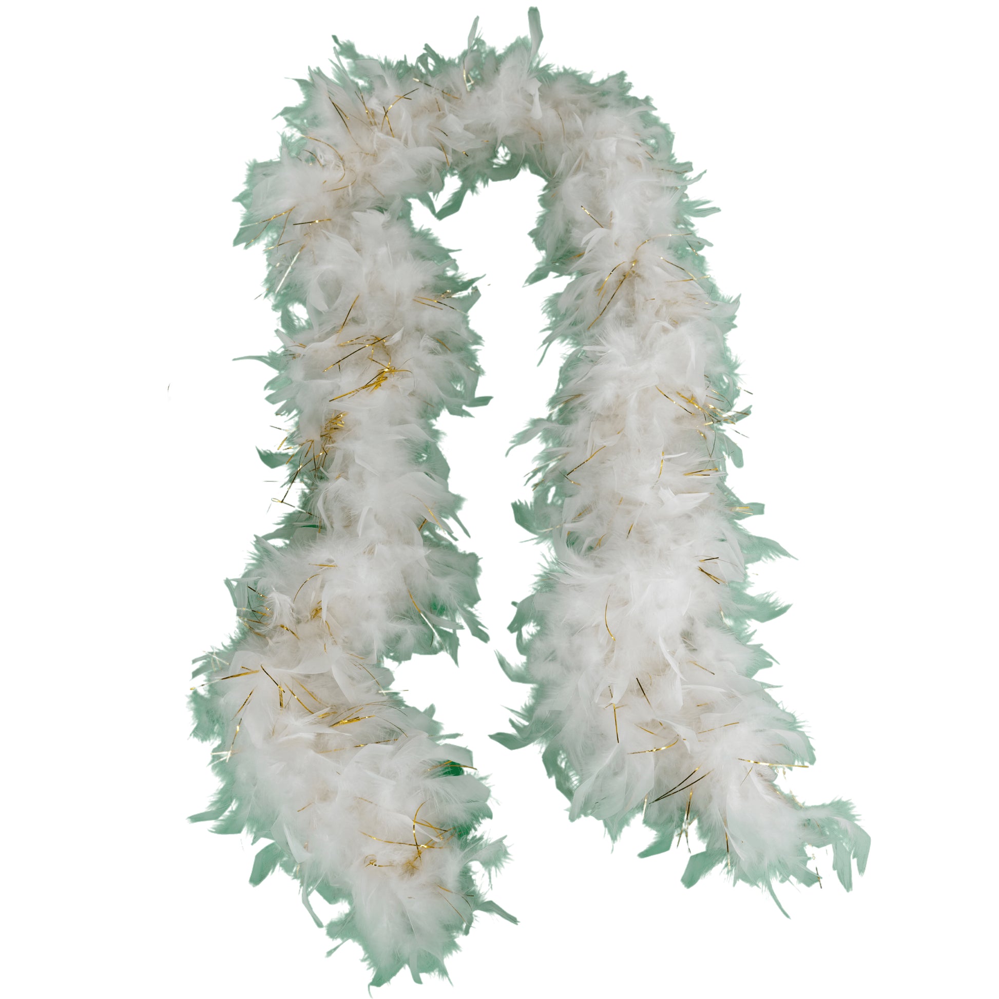 white boa with lurex on a white background