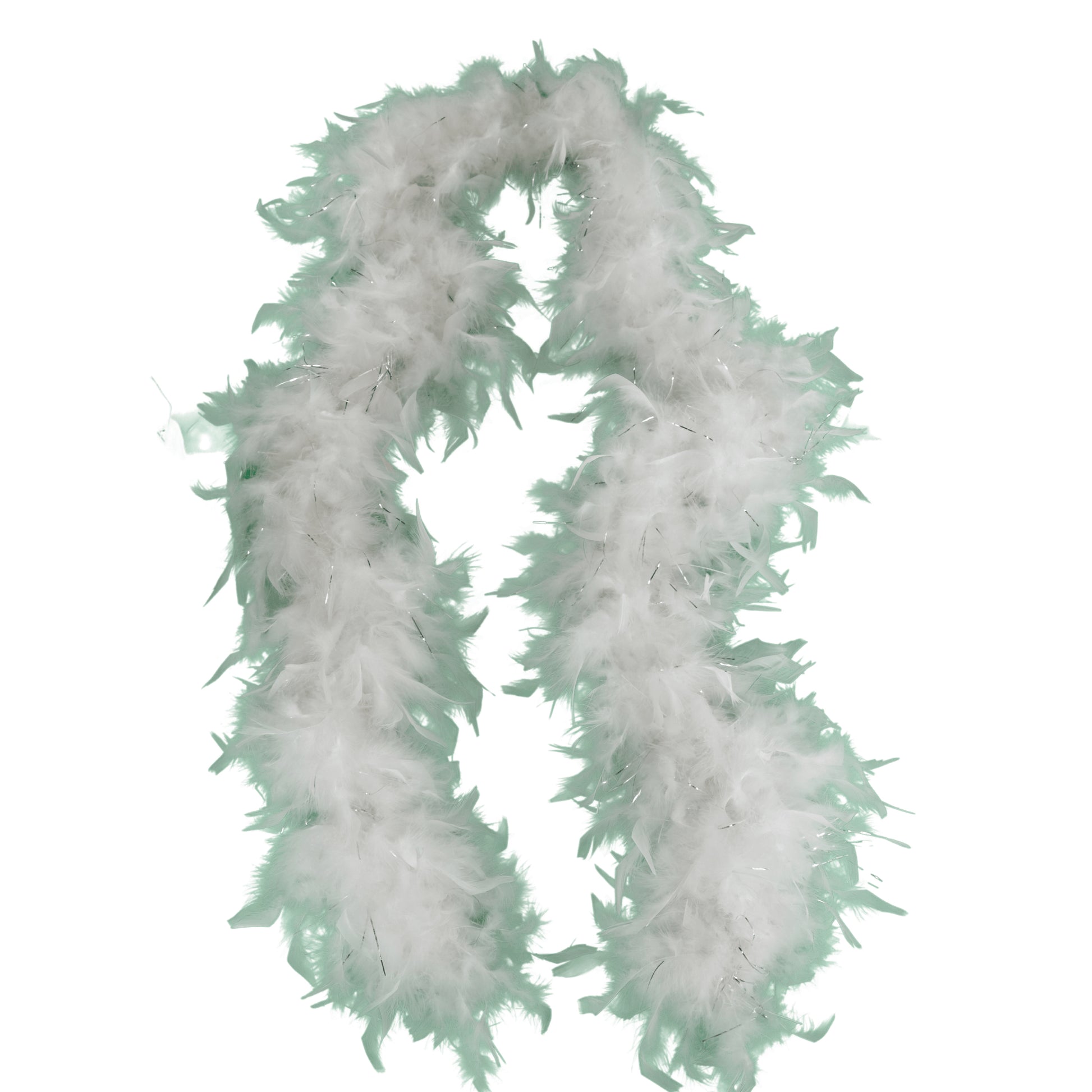 white boa with lurex on a white background