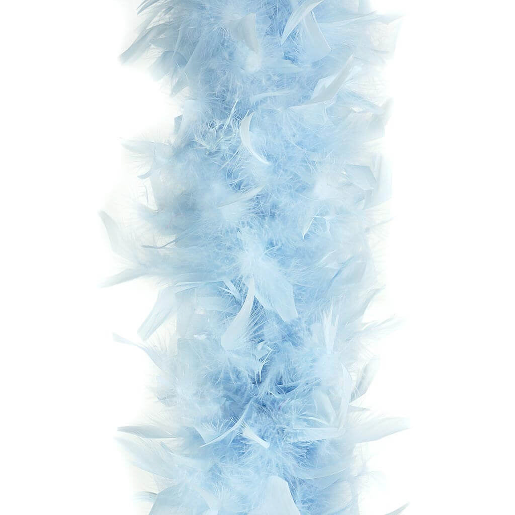 light blue chandelle lightweight boa on white background
