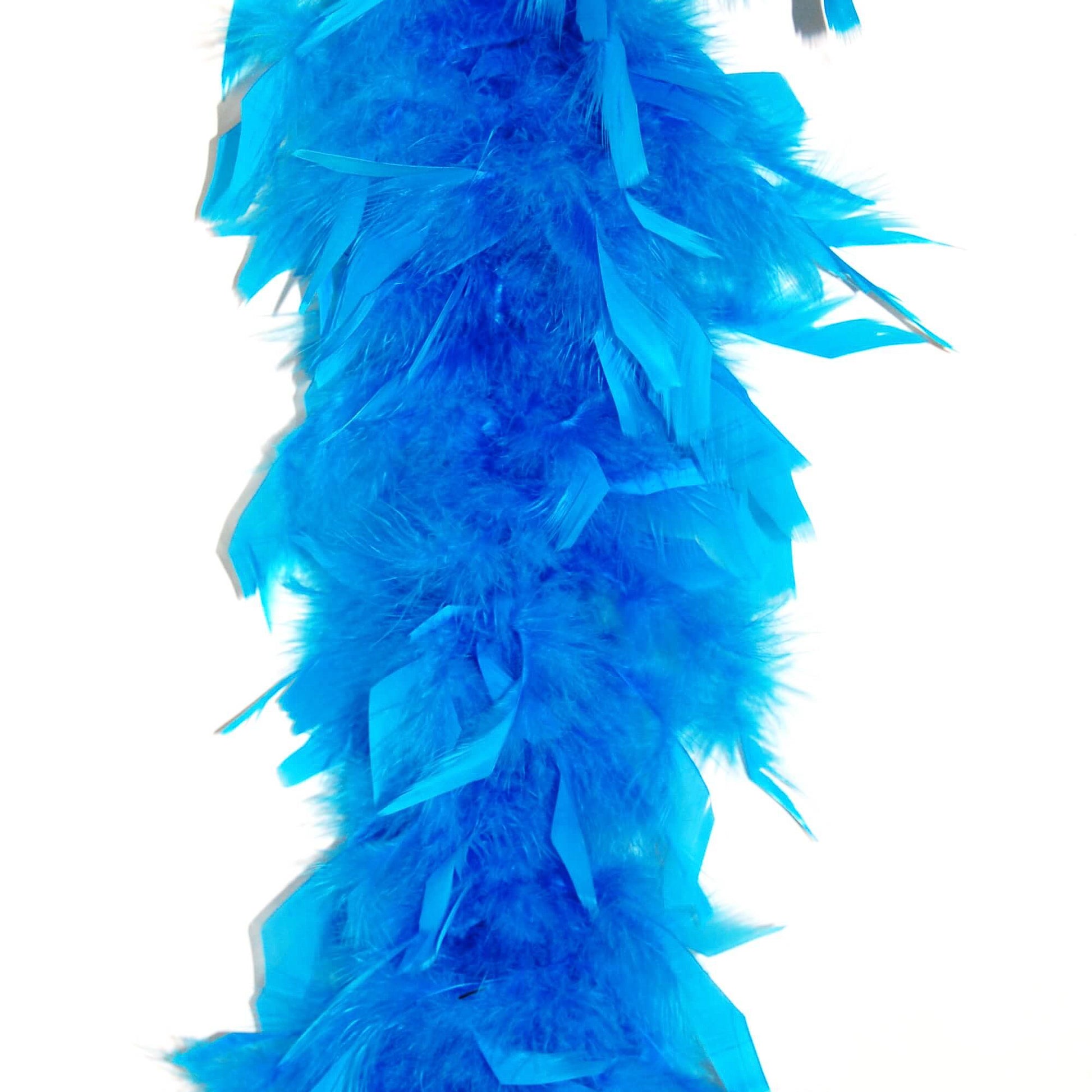 turqouis chandelle boa on white background