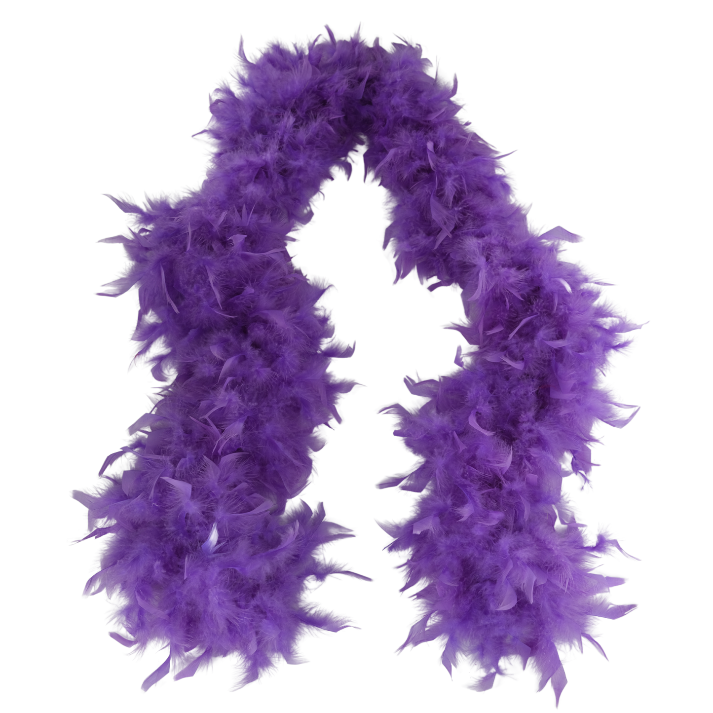 a lavender colored  full heavy chandelle boa laying on a white background by Eskay Feathers