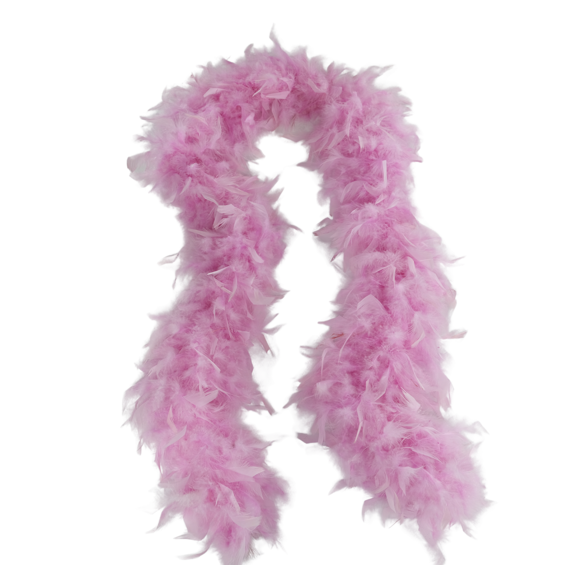 a lilac color full heavy chandelle boa laying on a white background by Eskay Feathers