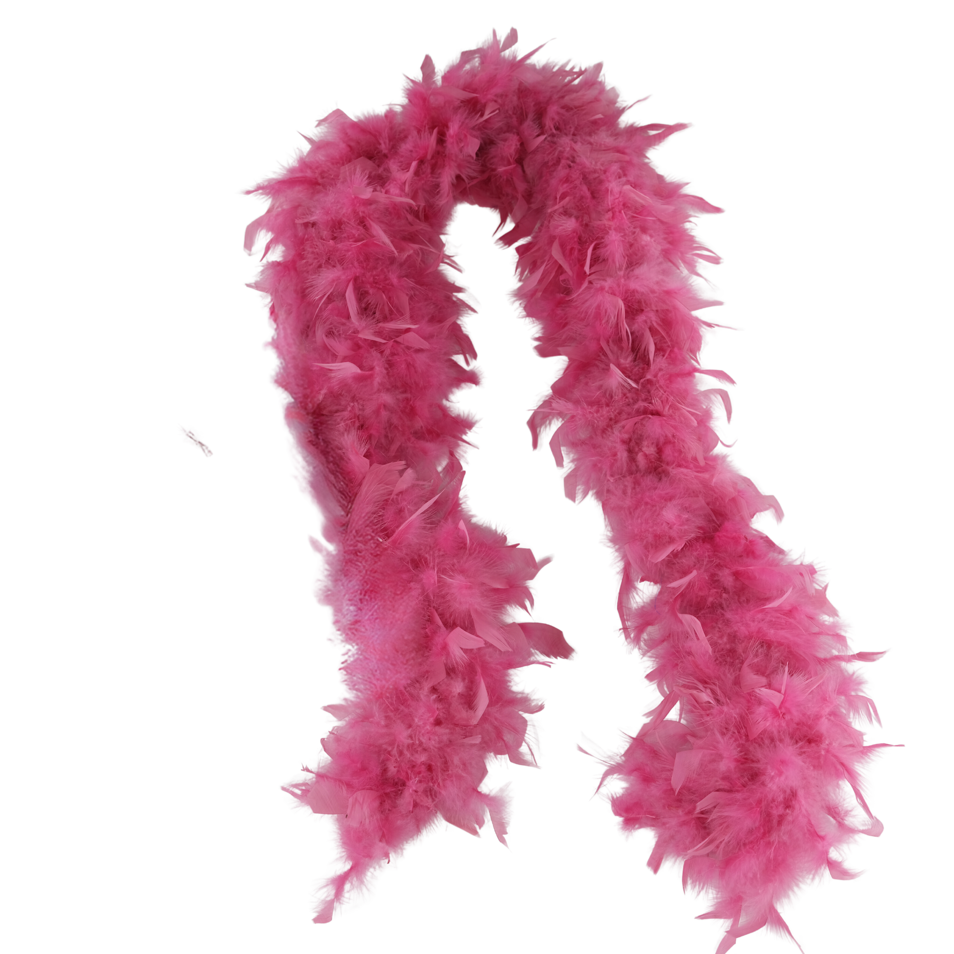 a mauve colored full heavy chandelle boa laying on a white background by Eskay Feathers