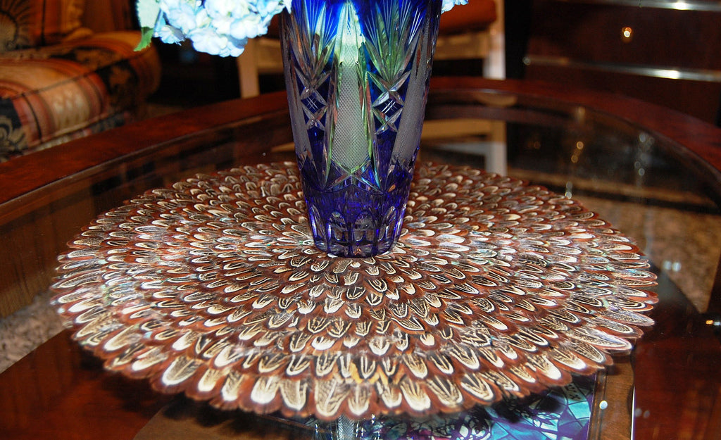 Pheasant Feather Placemat on table